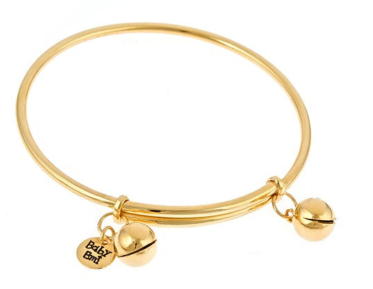 14K Gold Plate Jingle Bell Bangle