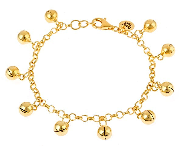 14K Gold Plate Jingle Bell Anklet