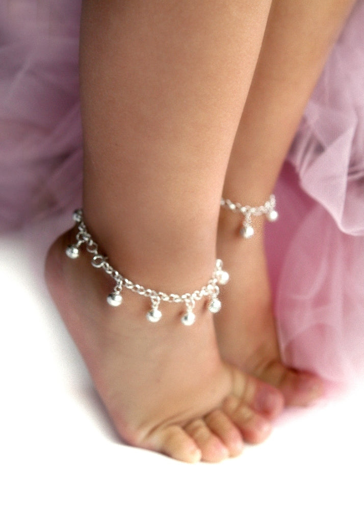 Sterling Silver Jingle Bell Anklet