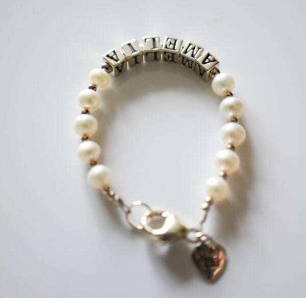 FIRST PEARLS NAME GIRLS BRACELET (SMALL PEARLS)