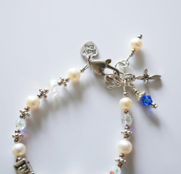 DIVINE NAME GIRLS BRACELET WITH BIRTHSTONE DANGLE CHARM