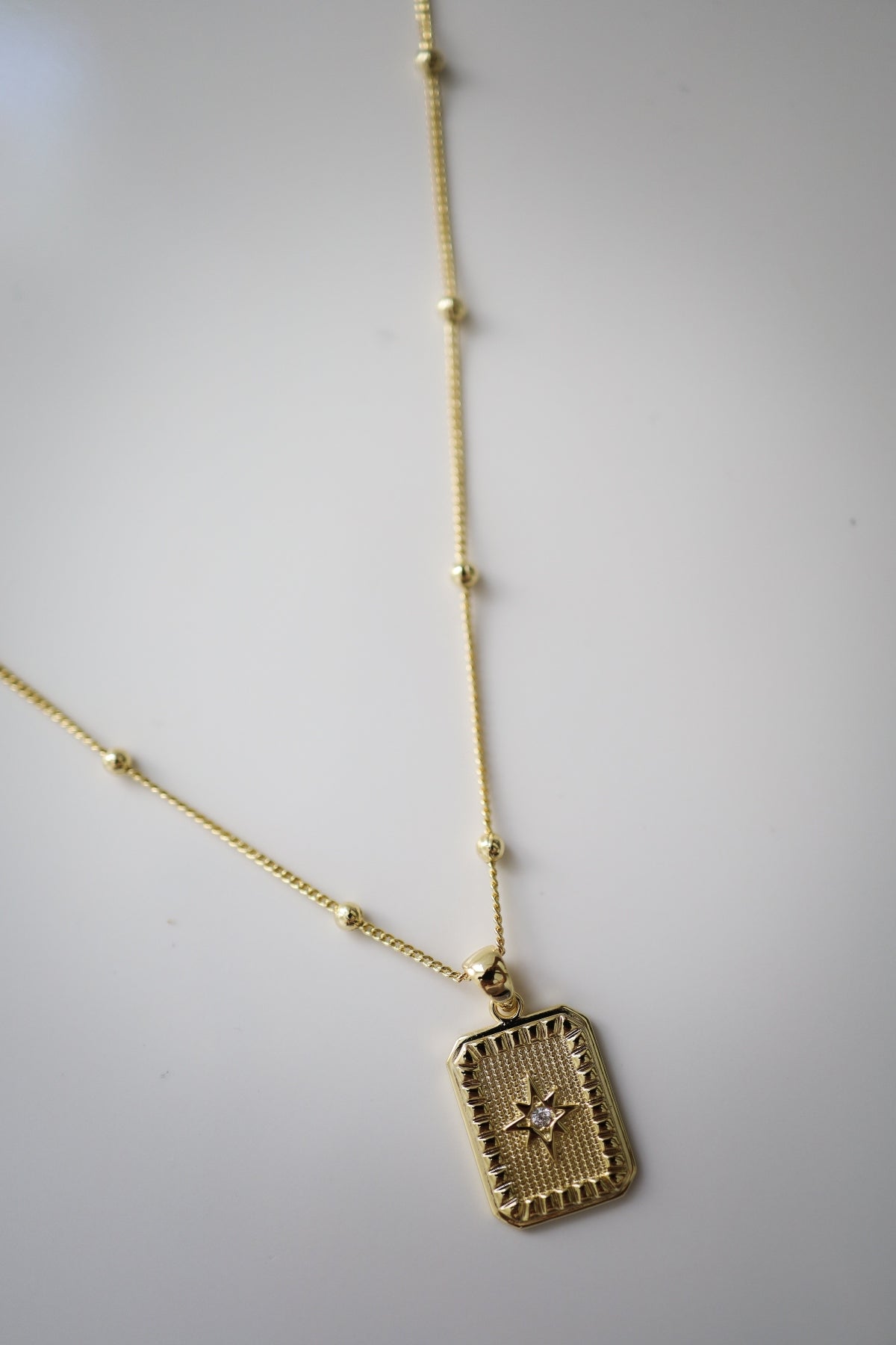 14K Gold Plate Celebutante Dog Tag Necklace