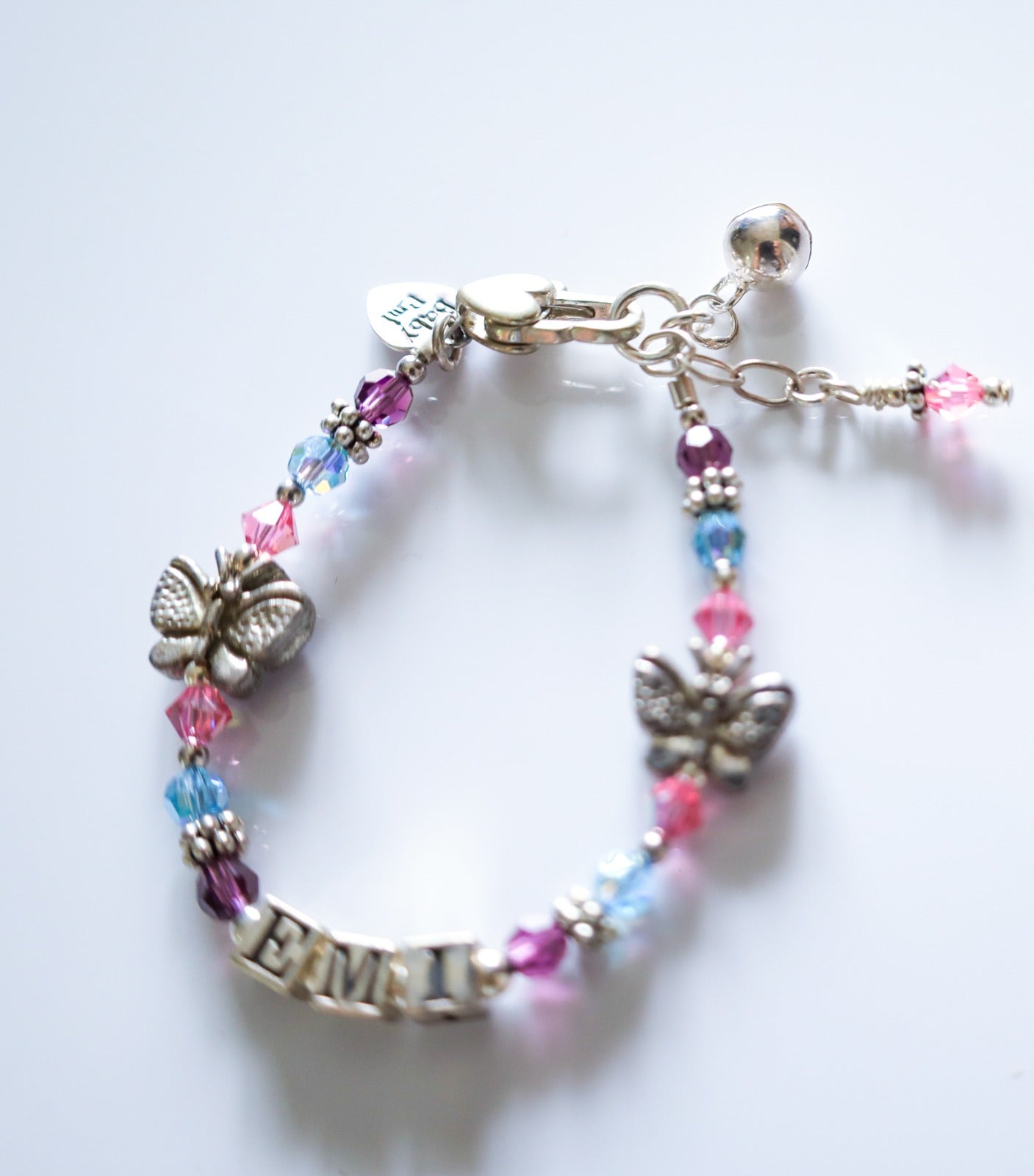 BUTTERFLY KISSES NAME GIRLS BRACELET