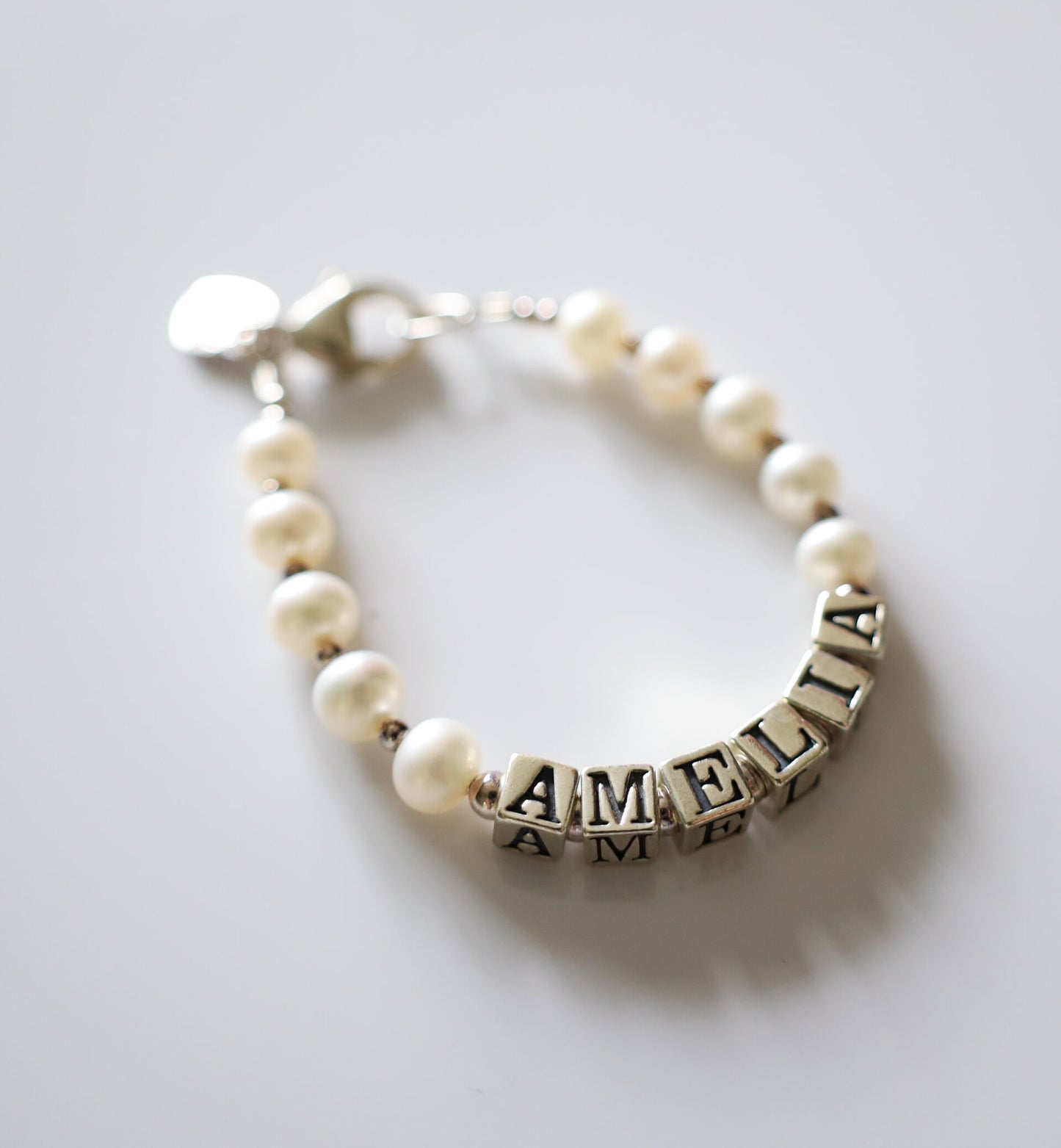 FIRST PEARLS NAME GIRLS BRACELET (SMALL PEARLS)